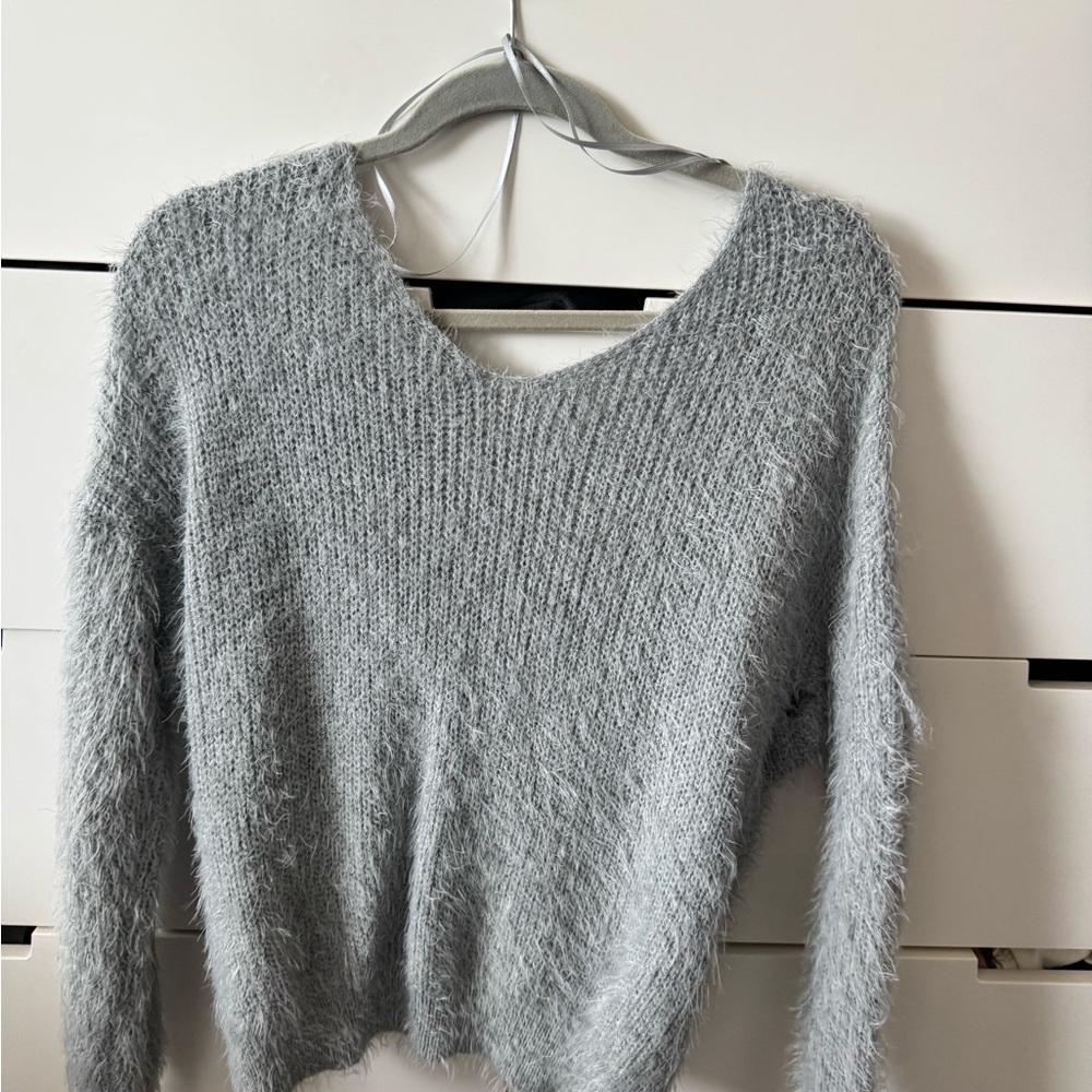 Cozy Gray Women's Sweater Cardigan